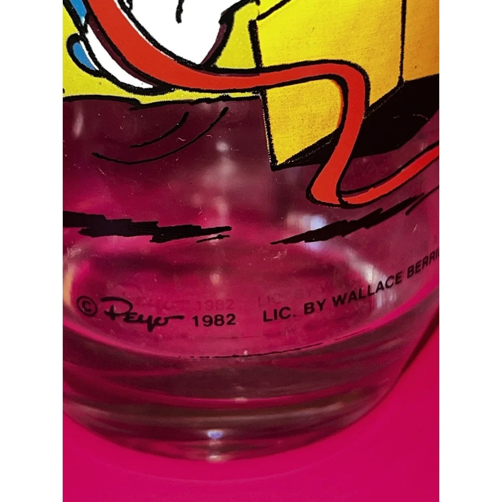 VINTAGE‎ JOKEY SMURF COLLECTIBLE  SMURFS DRINK GLASS CUP PEYO, 1982  6